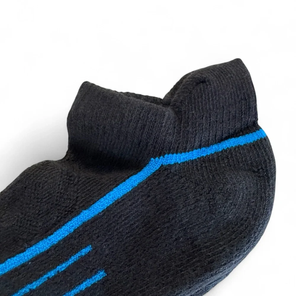 Mens Athletic Ankle‎ Socks Black Blue Cushioned Heel Tab Arch Support Running